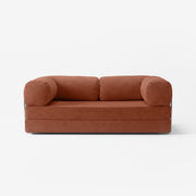 MOVIO Sofa Saumon — canapé tissu côtelé 200 cm, design minimaliste — Homayla