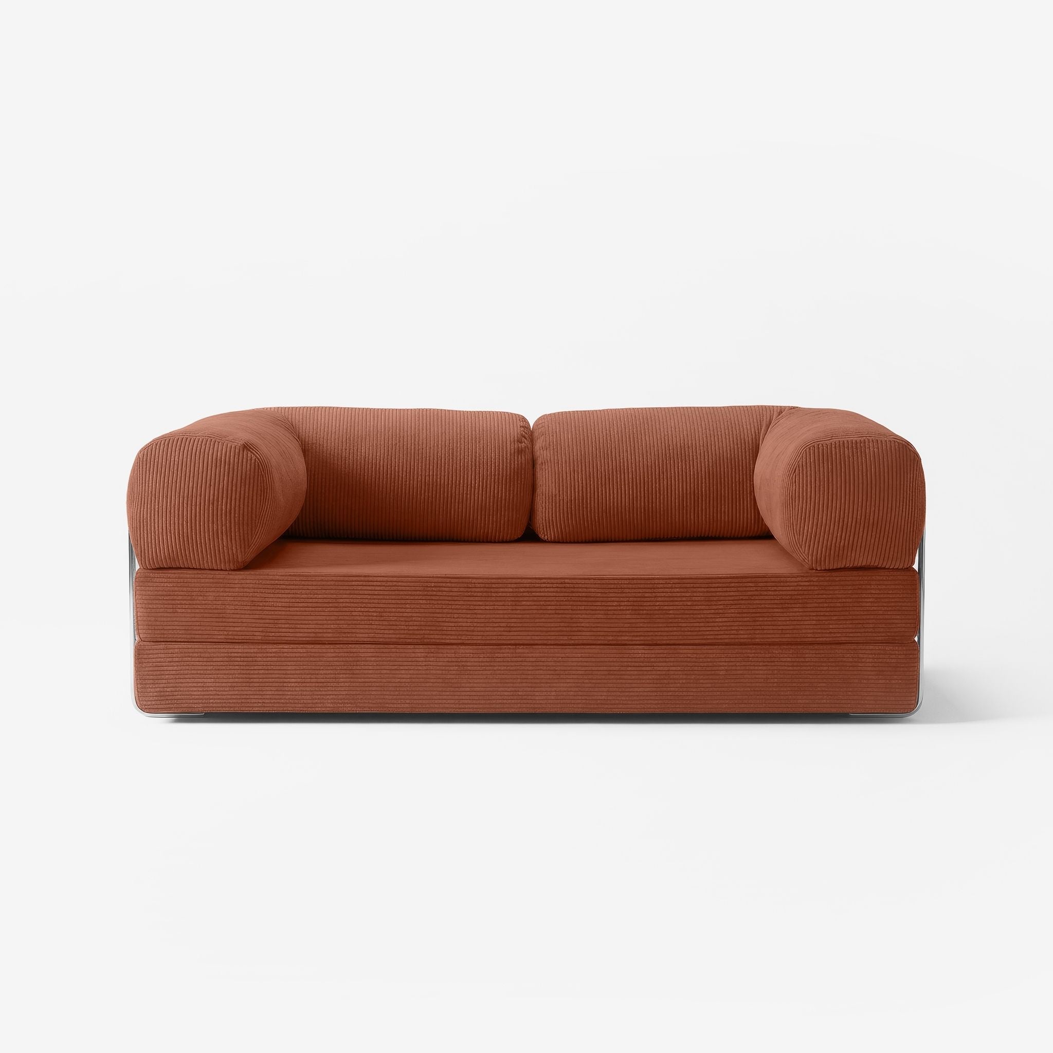 MOVIO Sofa Saumon — canapé tissu côtelé 200 cm, design minimaliste — Homayla
