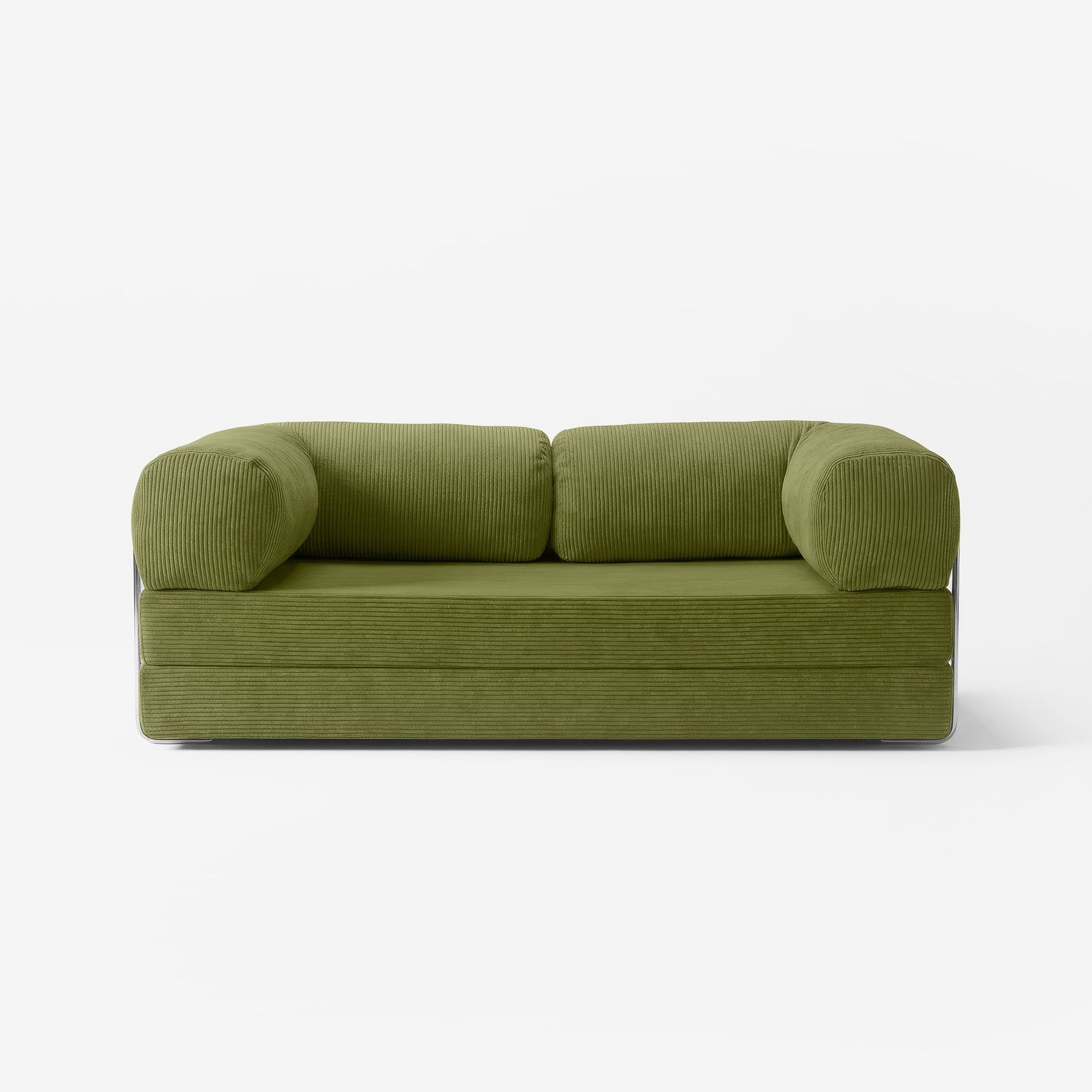 MOVIO Sofa Caquis — canapé tissu côtelé 200 cm, design minimaliste — Homayla