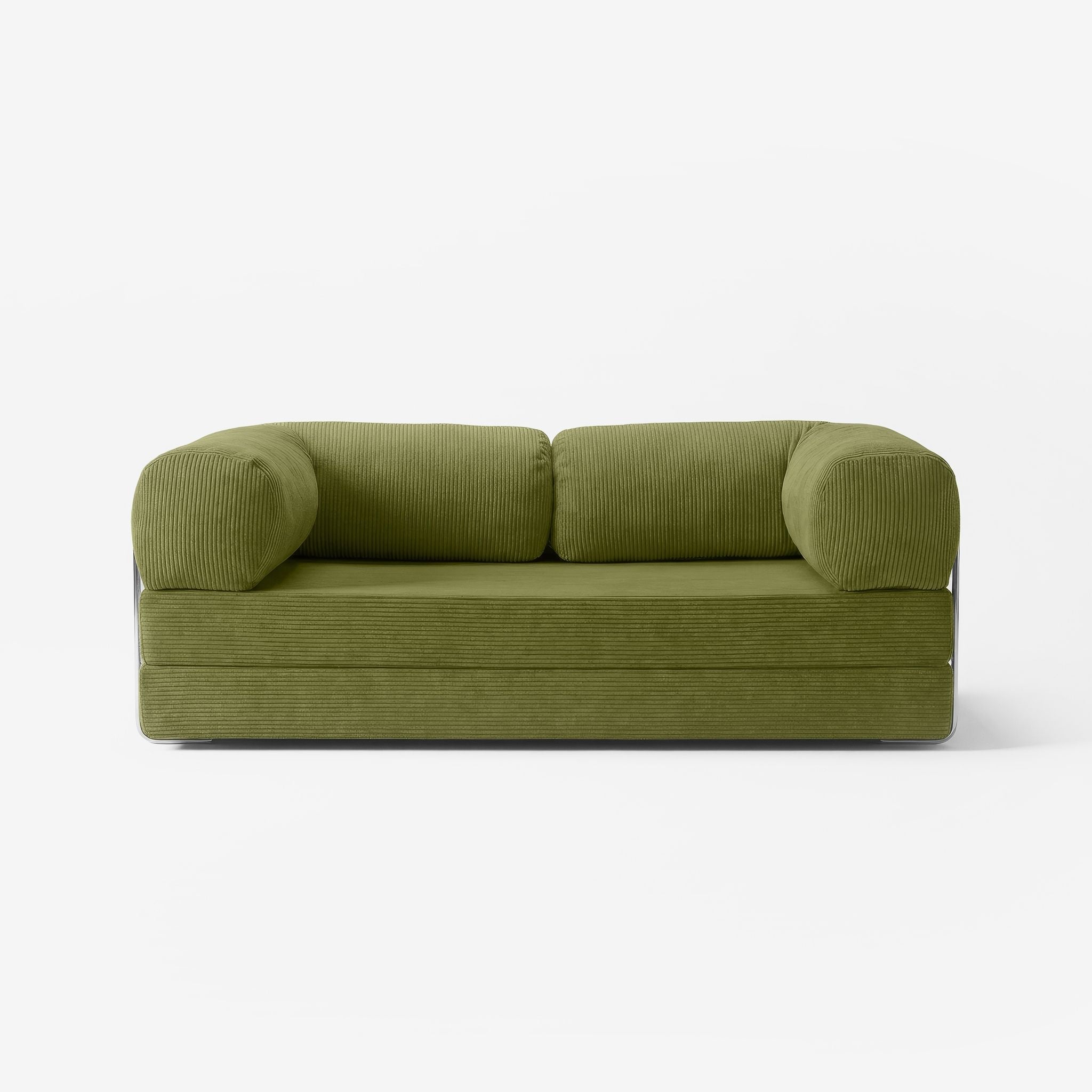 MOVIO Sofa Caquis — canapé tissu côtelé 200 cm, design minimaliste — Homayla