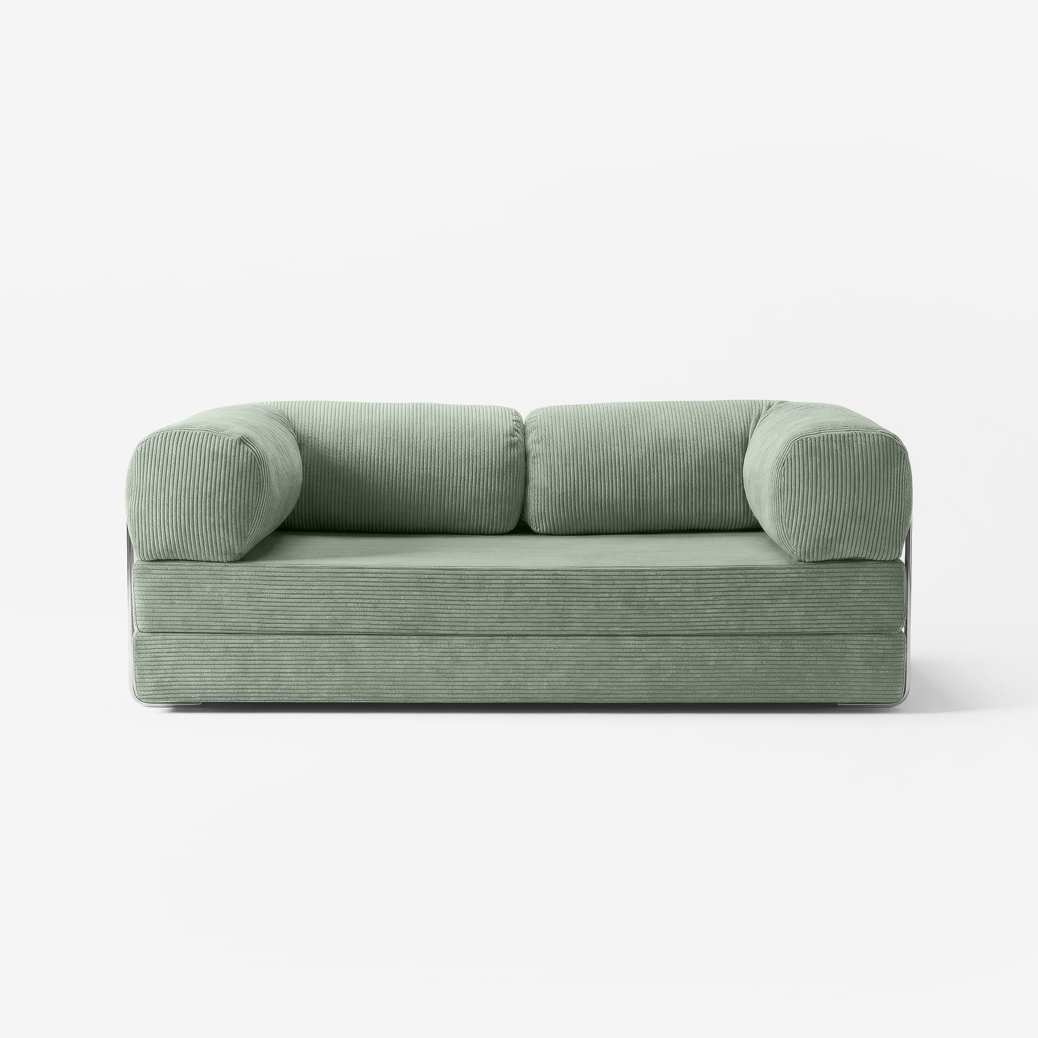 MOVIO Sofa Vert clair — canapé tissu côtelé 200 cm, design minimaliste — Homayla
