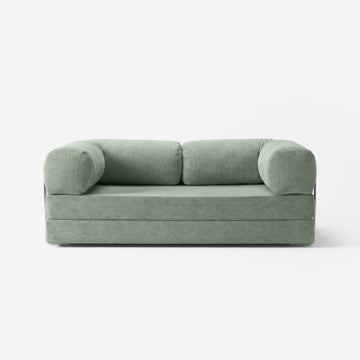 MOVIO Sofa Vert clair — canapé tissu côtelé 200 cm, design minimaliste — Homayla