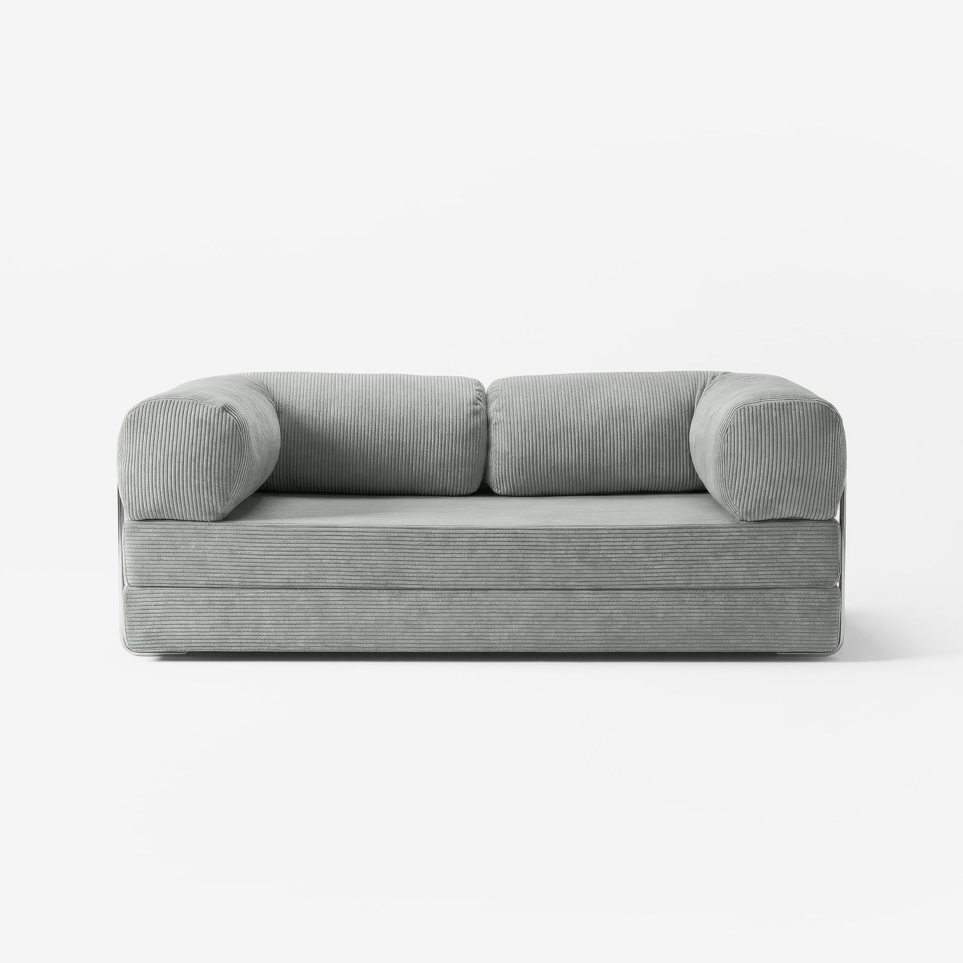 MOVIO Sofa Gris — canapé tissu côtelé 200 cm, design minimaliste — Homayla
