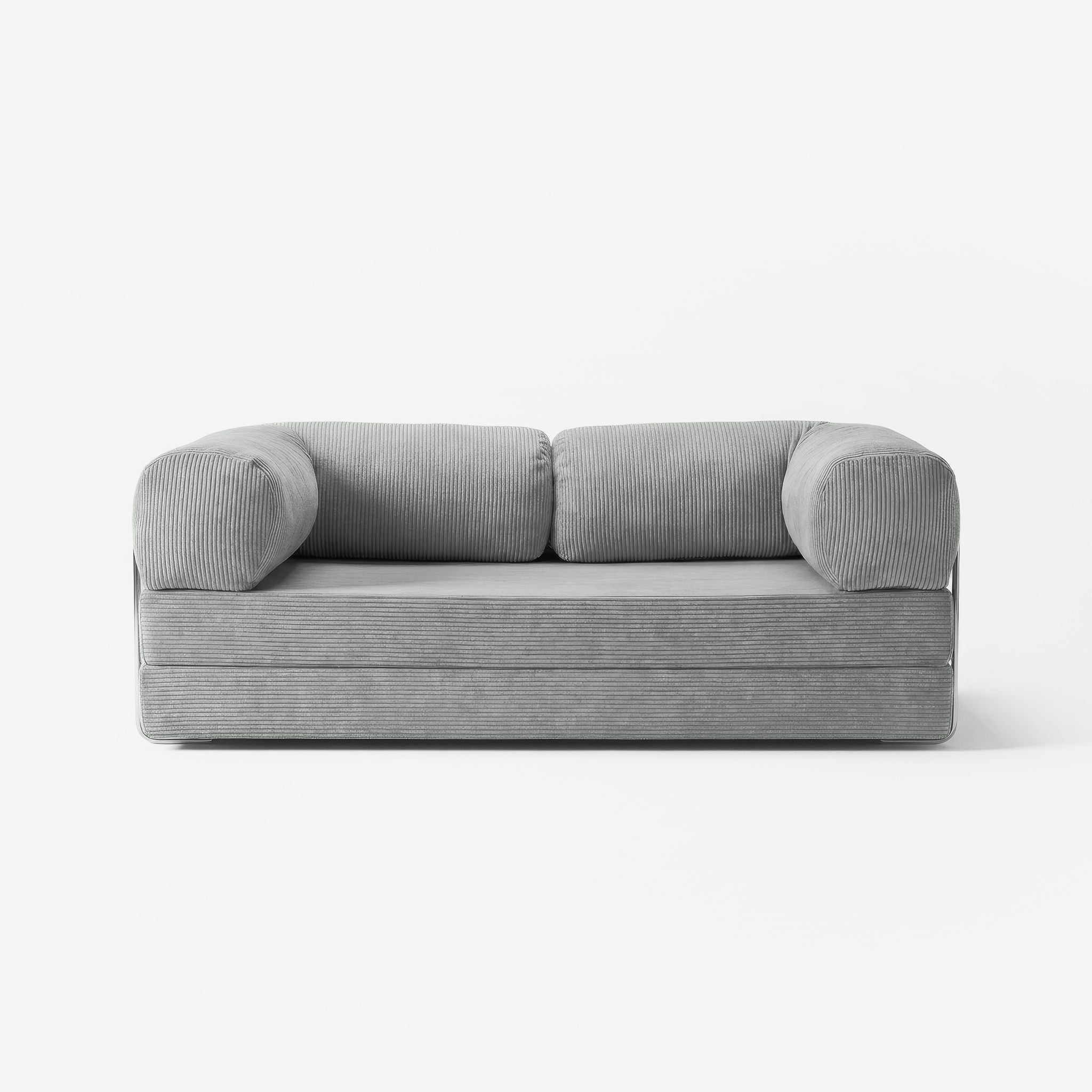 MOVIO Sofa Gris — canapé tissu côtelé 200 cm, design minimaliste — Homayla