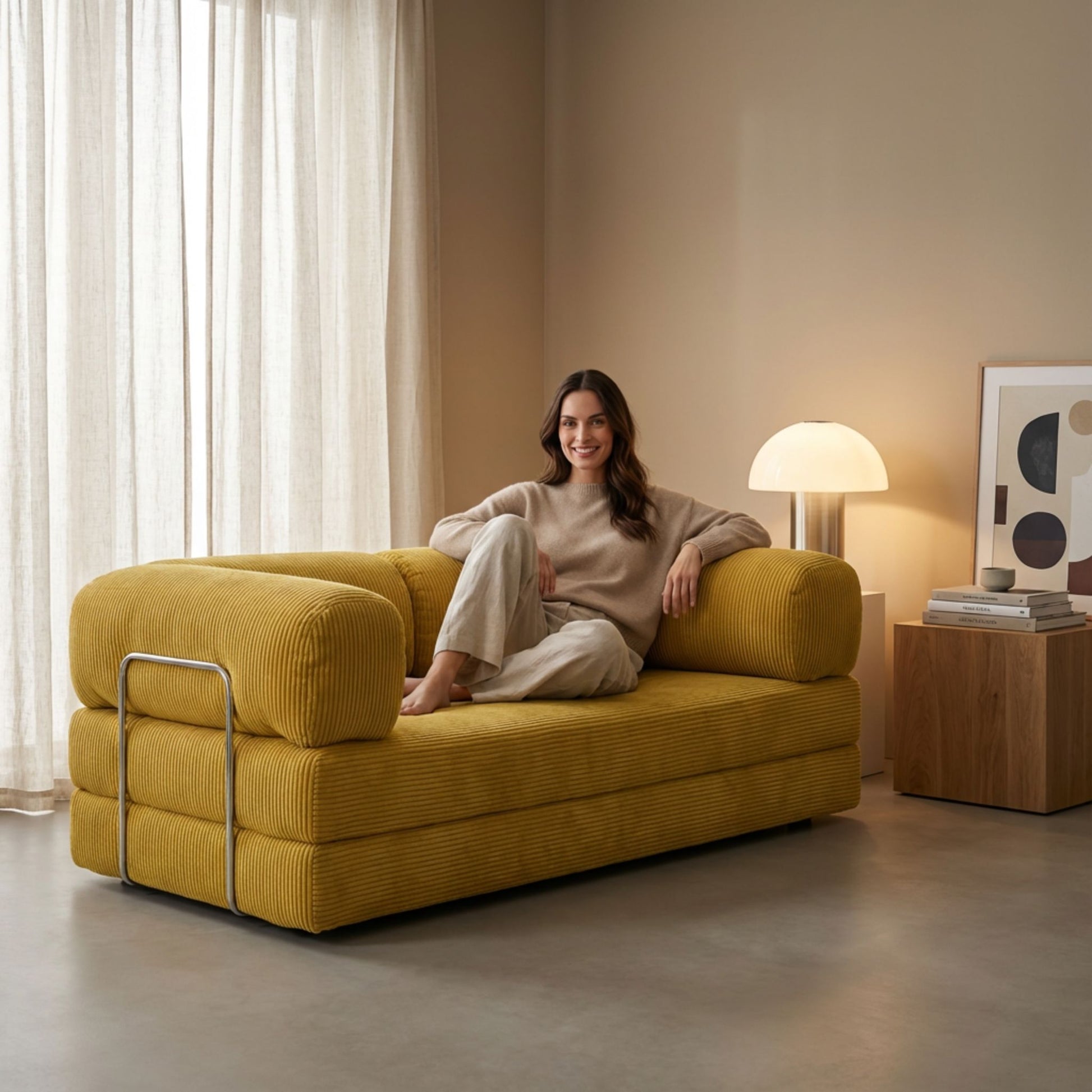 MOVIO Sofa Marron Claire — vue 8 — Homayla